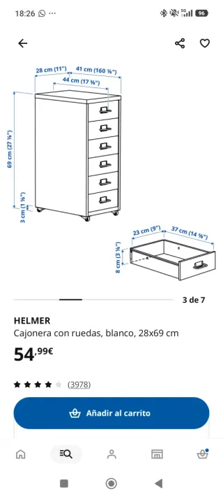 Cajonera de metal negra