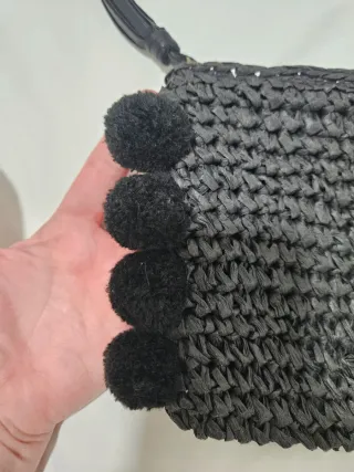 Neceser Yute Pompones H&M Negro