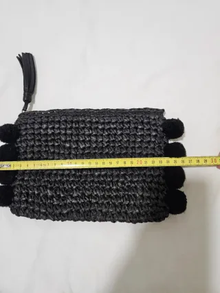 Neceser Yute Pompones H&M Negro