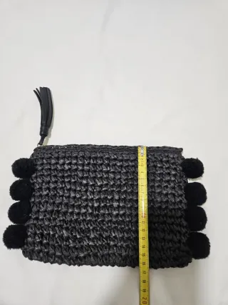 Neceser Yute Pompones H&M Negro