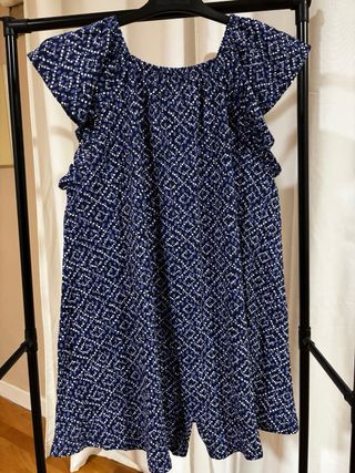 Mono niña azul y blanco