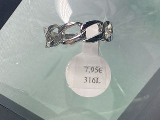 Anillo Acero Eslabones Ovalados Nuevo