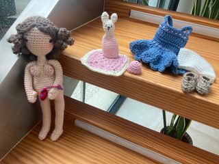 Muñeca de crochet parto +accesorios personalizable