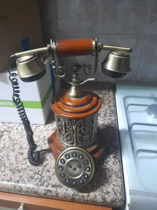Telefono Vintage Legno e Ottone