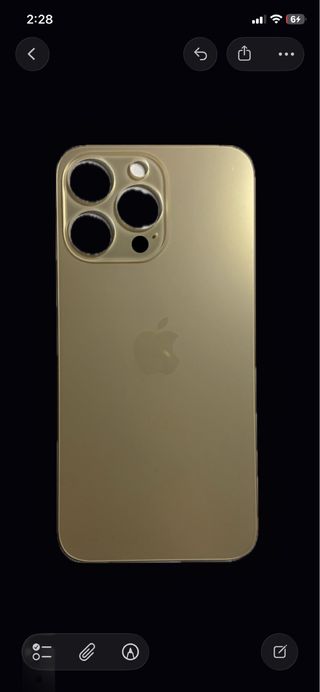 CRISTAL TRASERO IPHONE 13 PRO ORO