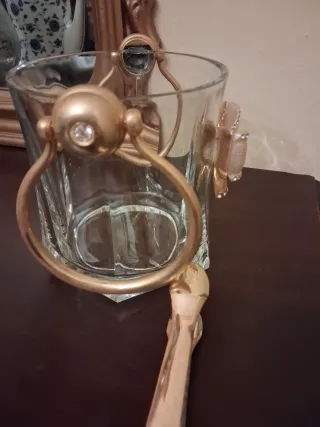 Secchiello Ghiaccio Vetro Decorato vintage