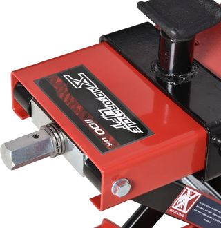 Cavallette alzamoto a forbice, sollevatore per moto, cavallette centrali regolabili fino a 500 kg in metallo rosso