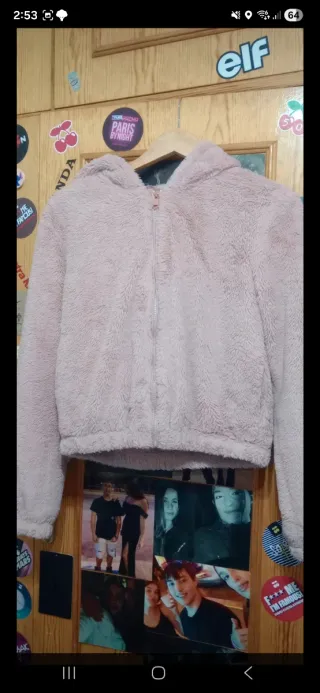 Chaqueta pelo rosa calentita