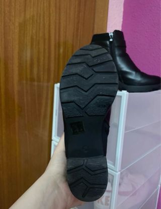 Botines negros tacón plataforma hebilla