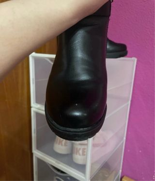 Botines negros tacón plataforma hebilla