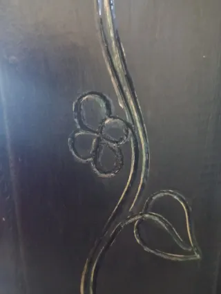 Specchio vintage con mensola in legno