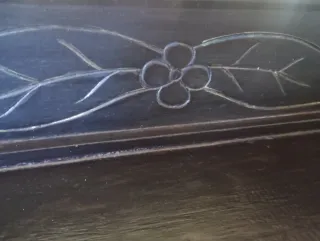 Specchio vintage con mensola in legno