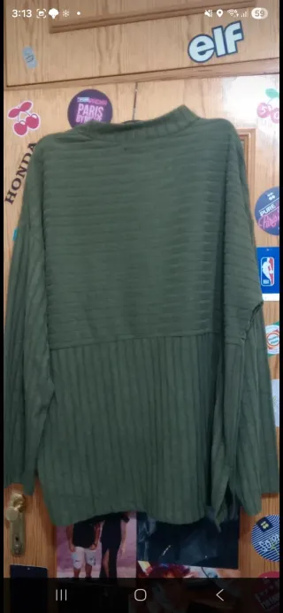 Jersey verde militar de punto