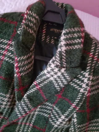 Abrigo cuadros Attention Paris verde