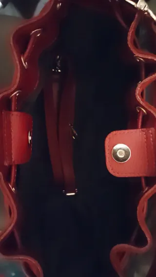 Bolso de ante y piel burdeos