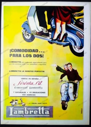 ANUNCIO ORIGINAL DE GRAN TAMAÑO LAMBRETTA AÑO 1959