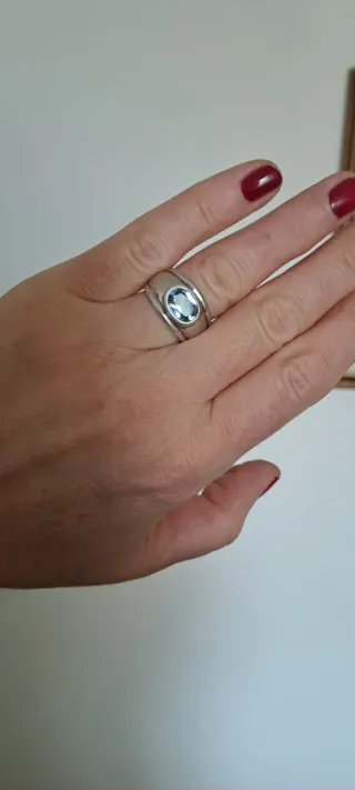 Anello in argento 925 con pietra blu