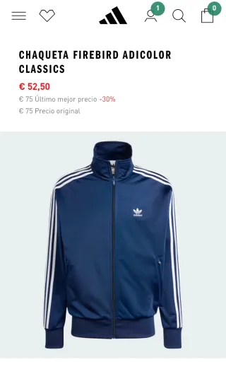 Nueva - Chaqueta Adidas Firebird (Talla M)