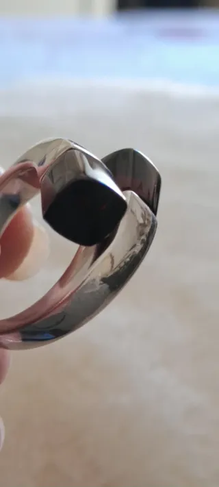 Anello Kenzo Argento Pietre Rosse e Nere