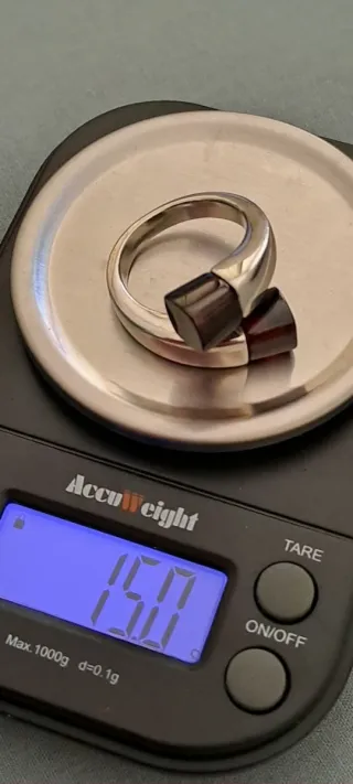 Anello Kenzo Argento Pietre Rosse e Nere