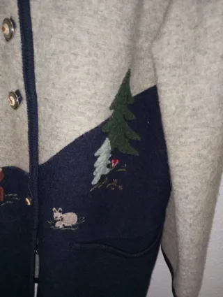 Chaqueta Lana Virgen Austriaca Bordada