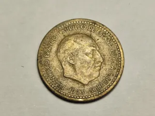 Moneda 1 Pta 1953 *54 Estado Español, Franco