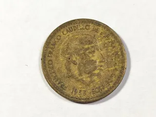 Moneda 1 Pta 1953 *54 Estado Español, Franco