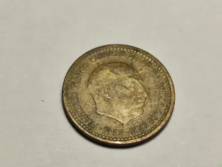 Moneda 1 Pta 1953 *54 Estado Español, Franco