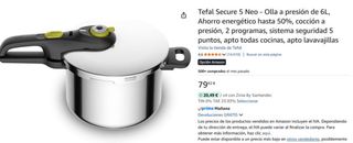 Olla a presión Tefal Secure 5 Neo 6L