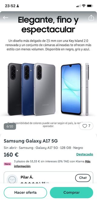 Samsung Galaxy A17 5G Negro Nuevo