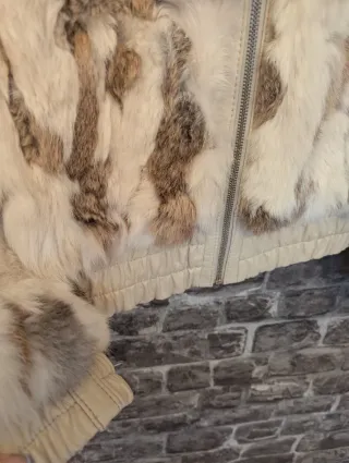 Chaqueta conejo beige y marrón S