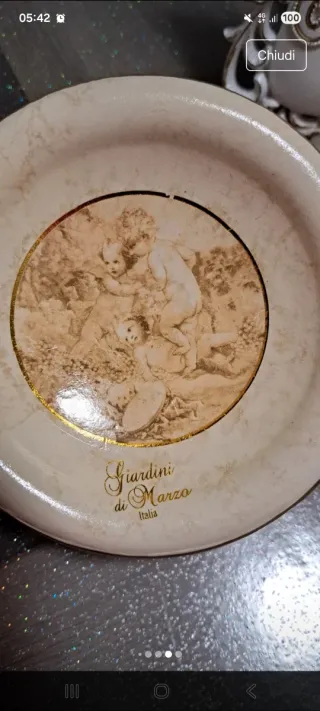 Cornice portafoto + 2 portacenere decorati