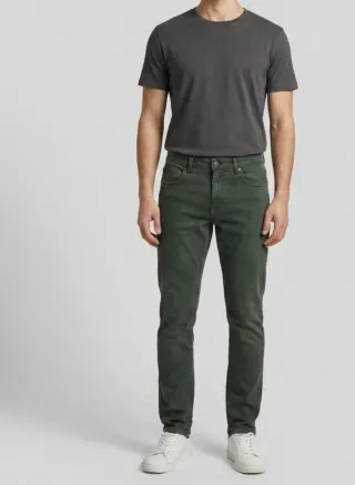 Vaqueros slim hombre verde