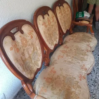 Sofá y sillones estilo Luis XV madera