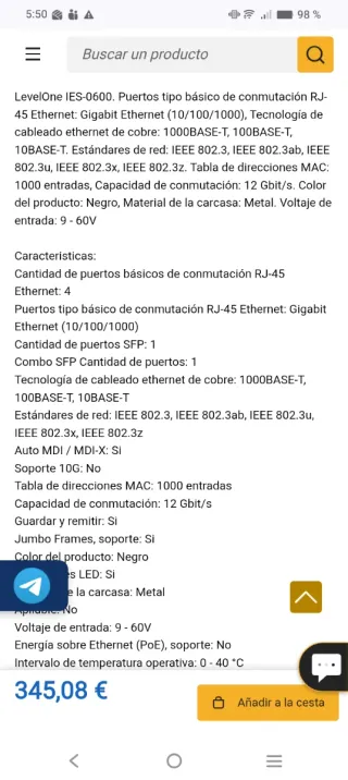 Level1 Industrial Gigabit Switch IES-0610