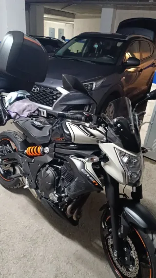 Kawasaki ER-6n Naked Negra y Blanca 15 600 km 2015