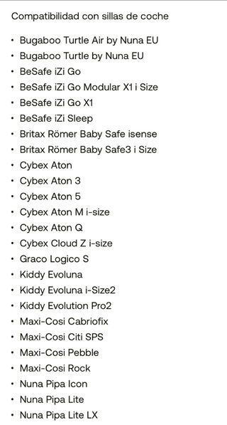 Adaptadores Bugaboo para llevar silla del coche