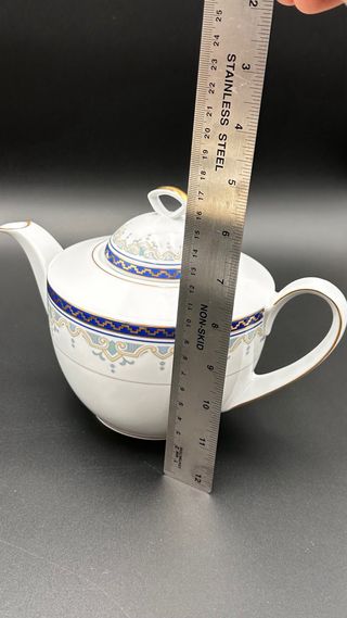 Servizio Tè Bavaria Teiera 6 Tazze Oro Blu