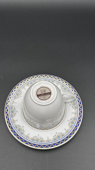 Servizio Tè Bavaria Teiera 6 Tazze Oro Blu