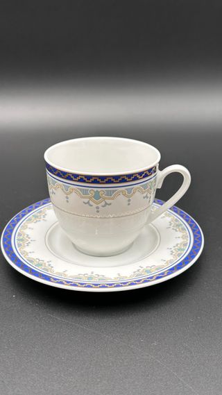 Servizio Tè Bavaria Teiera 6 Tazze Oro Blu