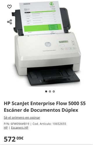 HP ScanJet Enterprise Flow 5000 S5 Escáner de Documentos Dúplex