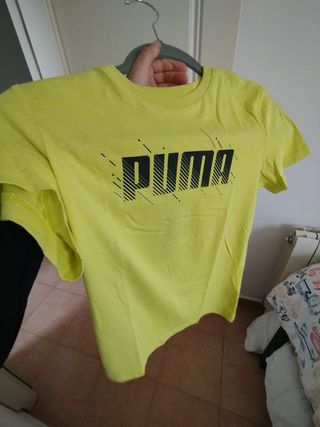 Maglietta Puma Verde Taglia 11-12 Bambini