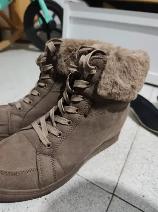 Botines Mustang Mujer Beige/Marrón