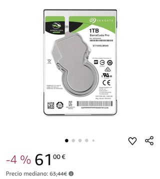 Disco Duro Seagate Barracuda Pro 1TB 2.5