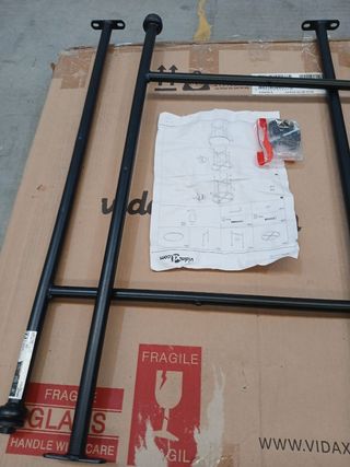 vidaXL Mesa de comedor de vidrio templado y acero