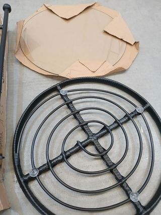 vidaXL Mesa de comedor de vidrio templado y acero