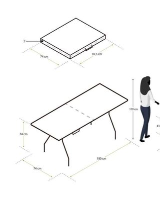 Mesa Plegable Resina Picnic 180x74x74 cm