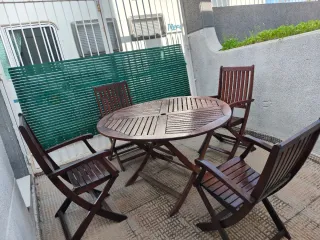 TAVOLO DA GIARDINO PIEGHEVOLE CON 4 SEDIE PIEGHEVOLI