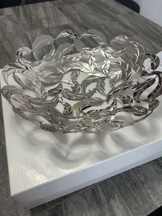 Centrotavola Ottaviani Foglie Argento