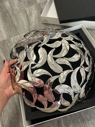 Centrotavola Ottaviani Foglie Argento